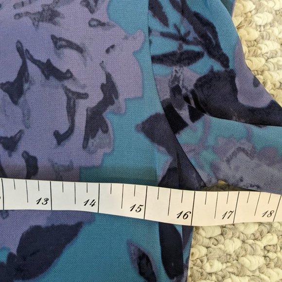 Tory Burch Blue & Violet Floral Viscose Signature Print Dress  XS - Picture 7 of 10